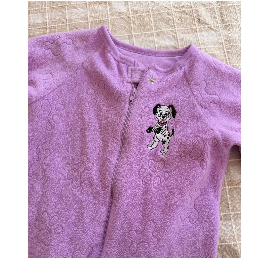 VTG Disney Store 101 Dalmatians Embroidered One-Piece Fleece Sleeper 18 MOS
